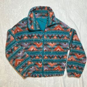 Art class 6/6x Colorful Patterned Sherpa Fleece Jacket